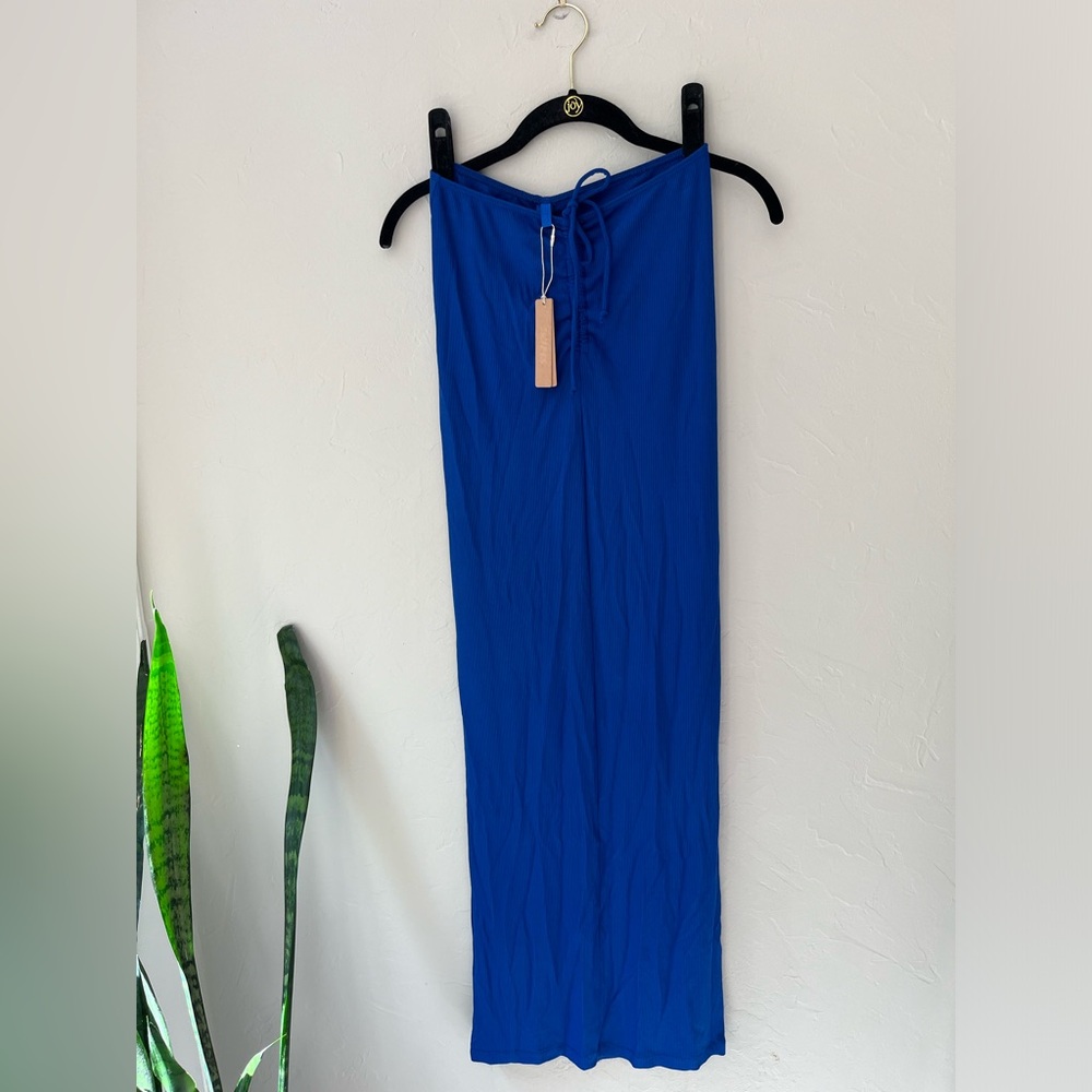 💙RARE SKIMS SOFT LOUNGE RUCHED MAXI SKIRT COBALT S